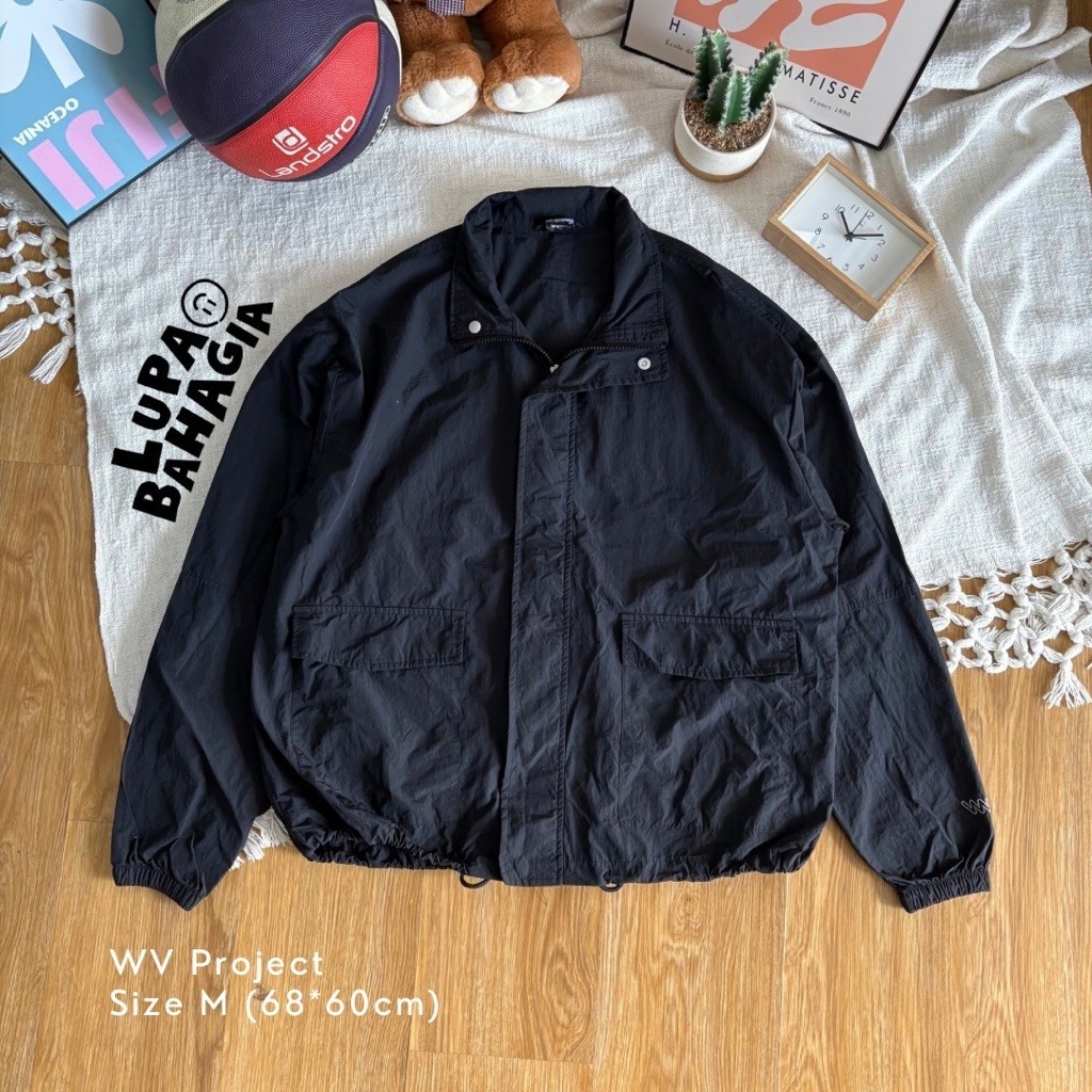 WVPROJECT Black Nilon Windbreaker Jaket size M • 100% Original