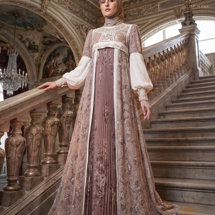 MOTIFHAWA MARVELA GAMIS SET SCRAVE /DRESS KUSLIMAH MEWAH ELEGANT ORIGINAL MOTIF HAWA