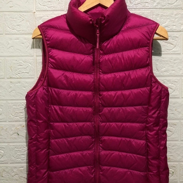 UNIQLO ultralight vest jaket long neck pink XL