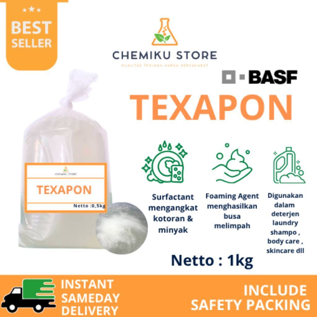Texapon BASF Bahan Dasar Pembuatan Sabun Bodycare Homecare / teksapon basf / texapon basf / texapon 