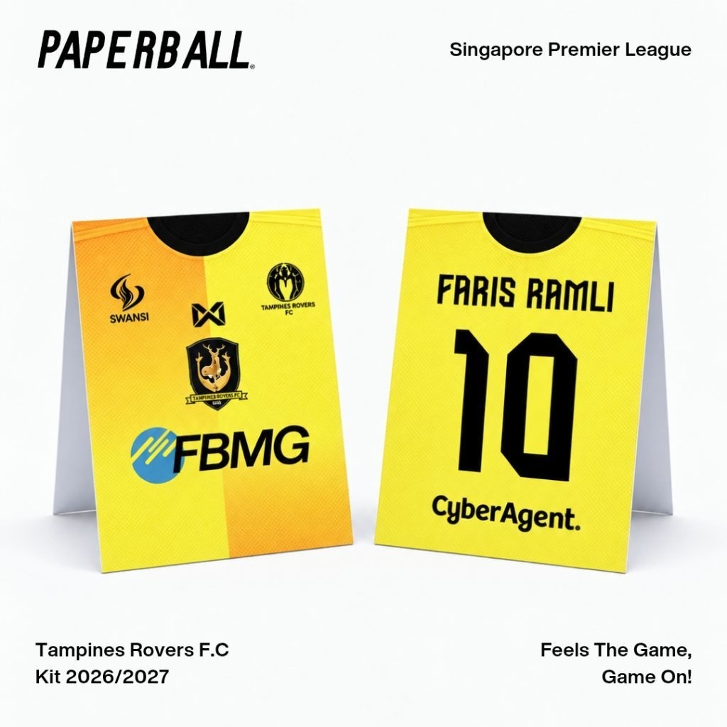 Tampines Rovers F.C 2026-2027 Singapore Premier League Paperball Sepak Bola Kertas