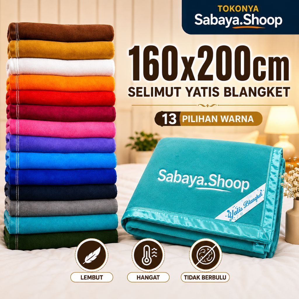 Selimut Yatis Blanket 160x200 Polos Lembut Hangat Tebal Tidak Berbulu Selimut Dewasa Jumbo