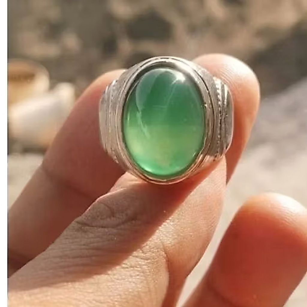 cincin batu akik asli sulaiman hijau natural green chalsedoniy bukan bacan mirip bacan HQ dan hijau 