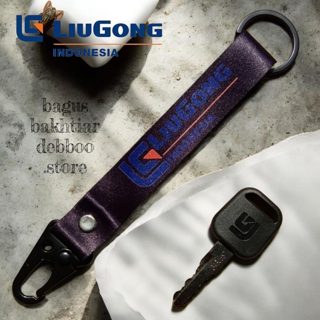 Kunci Kontak LiuGong - Master Key LiuGong + Gantungan Kunci Liugong Premium Metal Black Coated