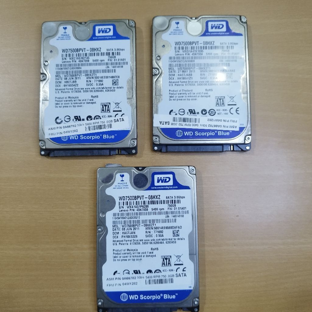 harddisk laptop 750 GB WD blue