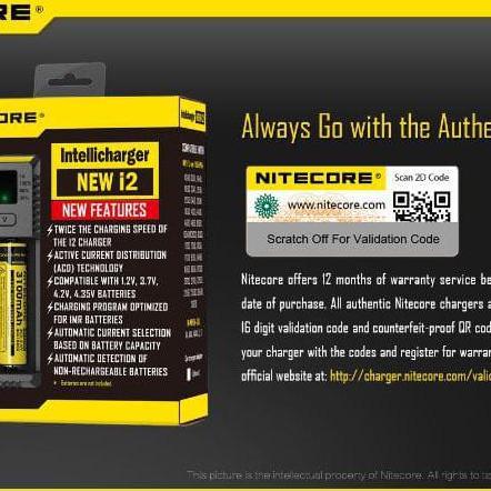charger nitecore i2 original