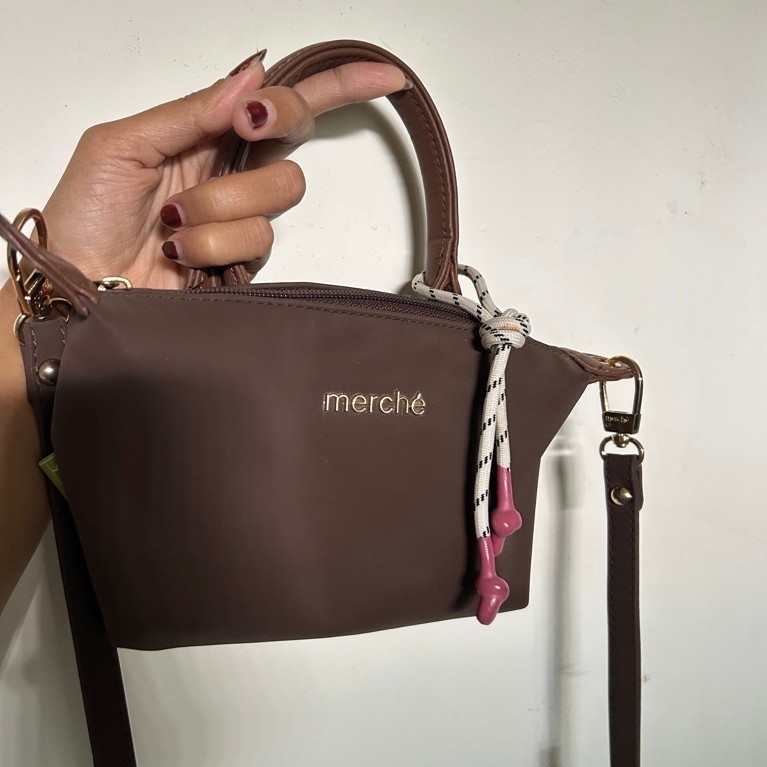tas merche | tas brown | merche petite | handbag | slingbag