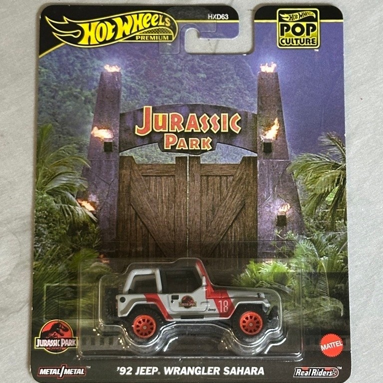 Hotwheels Pop Culture Premium Jurassic Park 92' Jeep Wrangler Sahara