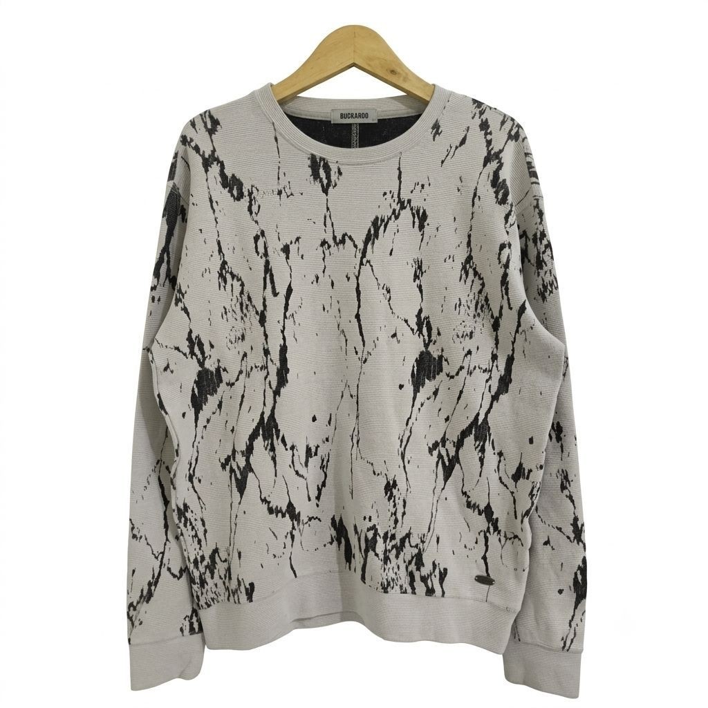 Sweater Long Sleeve Textured Waffle Shirt Abstract Buckaroo XL
