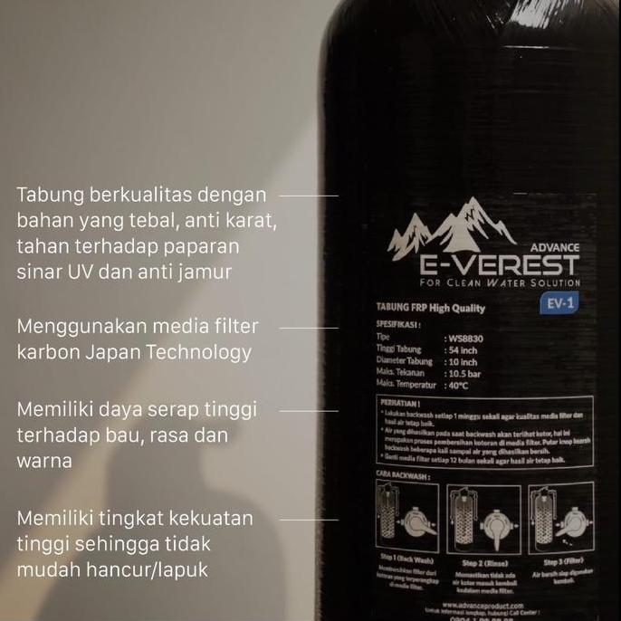 ADVANCE - TABUNG FILTER PENYARING AIR KESELURUHAN RUMAH POE EVEREST | FILTER PENYARING AIR SUMBER WA