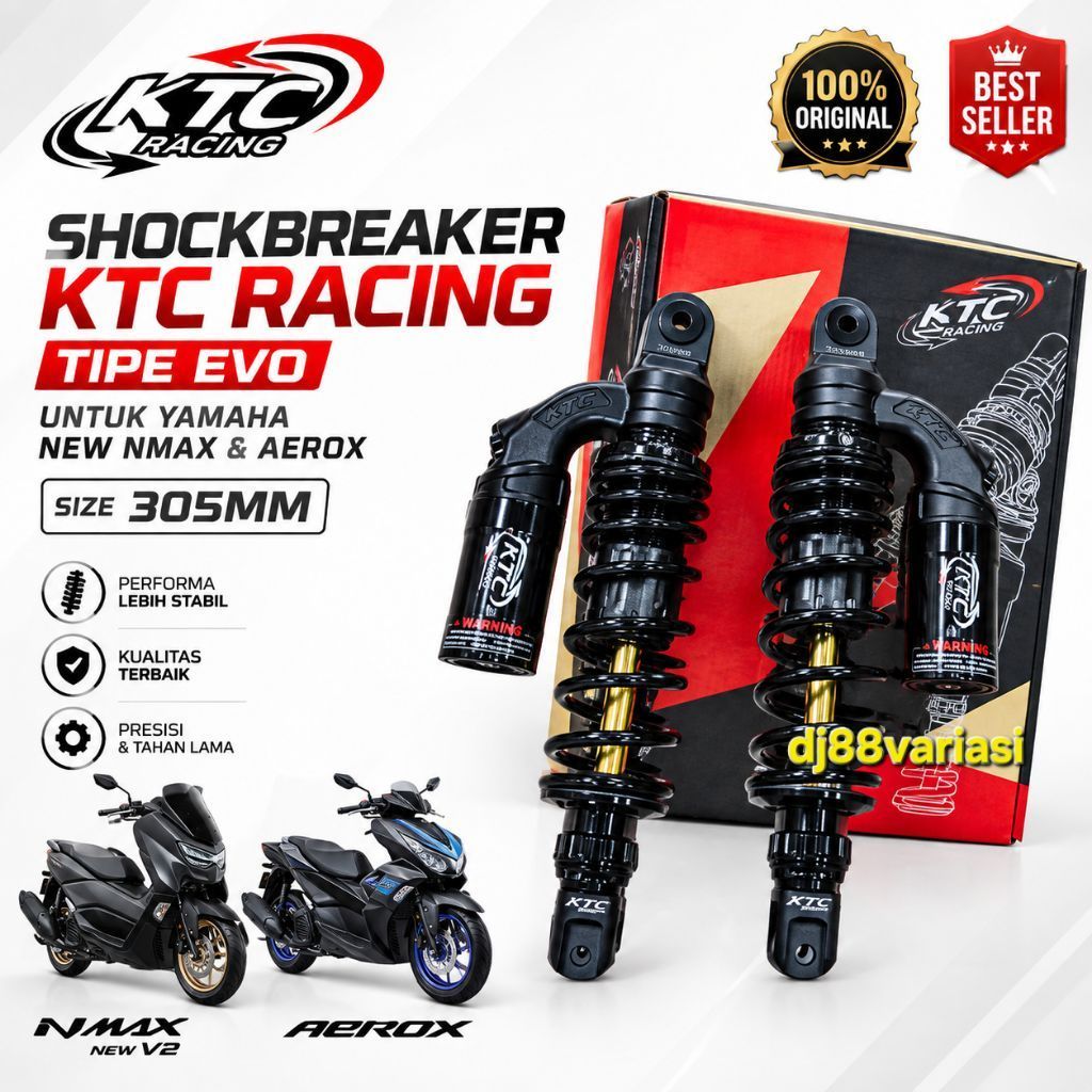 Shock ktc evo Aerox 155 new nmax155 shockbreaker tabung sok belakang