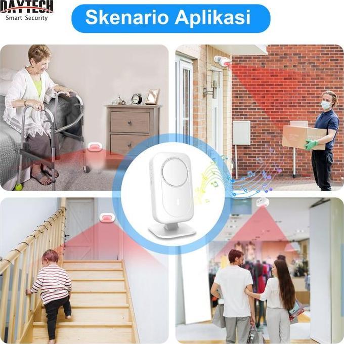 TERBARU DAYTECH Alarm Infrared Terpisah Sudut Deteksi 180 Rumah Kosong Aman 24 Jam Sensor Gerak Anti