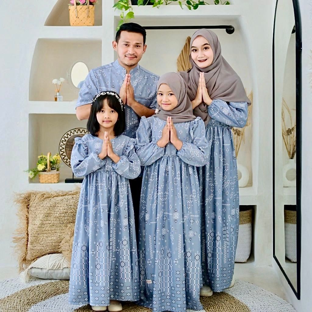 Baju Couple Keluarga Gamis Kemeja Ayah Ibu Anak Sarimbit Couple Kondangan Pasangan Family Set Couple
