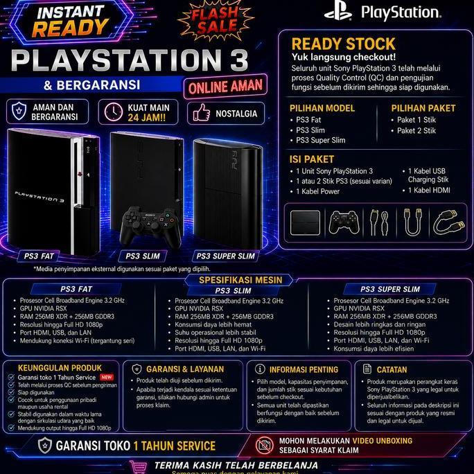 SONY PS3/ PLAYSTATION PS3 FAT PS3 SLIM PS3 SUPERSLIM
