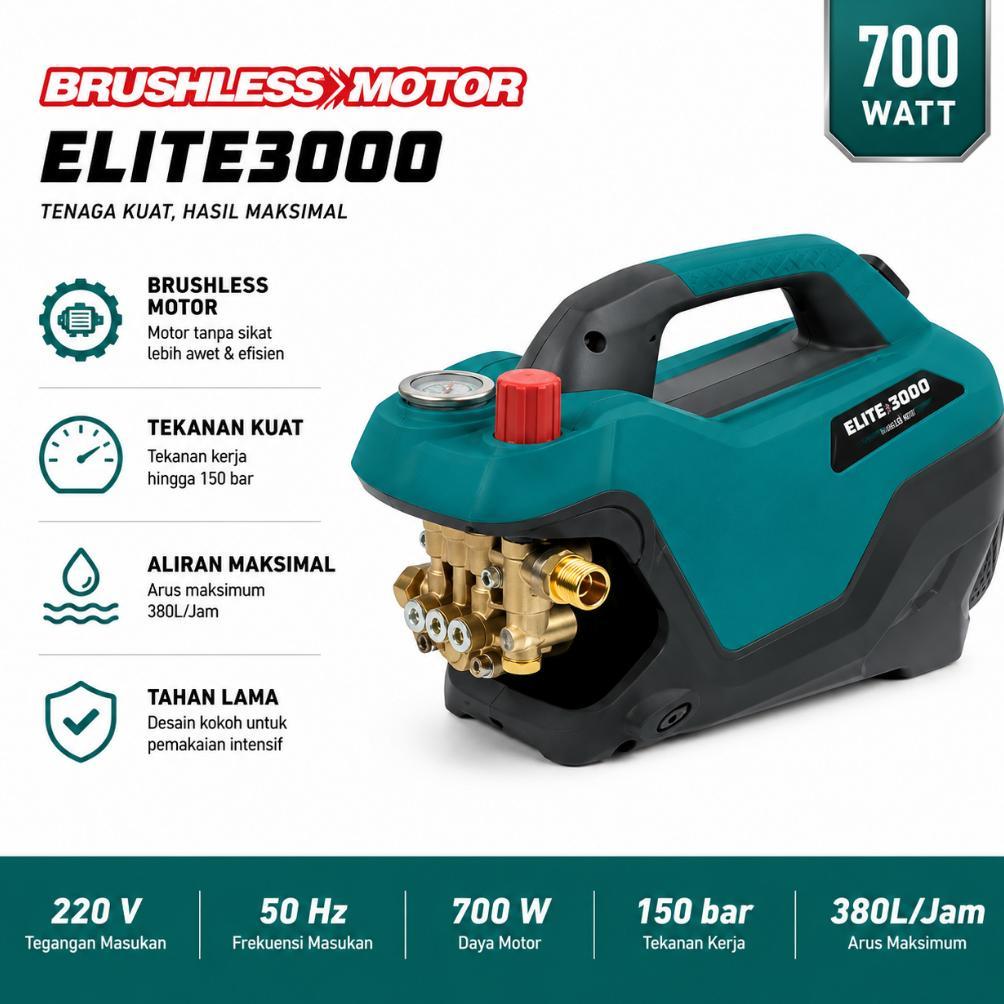 PROQUIP ELITE Pressure Washer 700W 150Bar 110Bar Jet Cleaner Cuci Motor Mobil