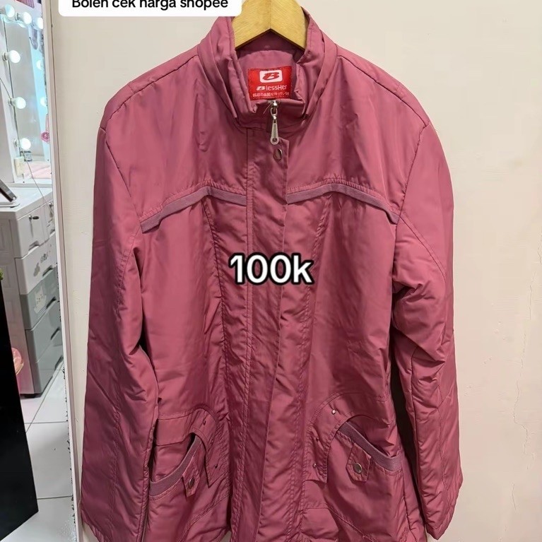 Jaket Wanita JUMBO BIG SIZE Parasut Kekinian Zipper Anti Air