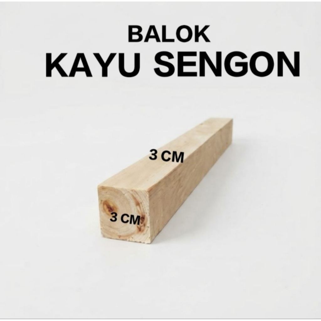 balok kayu sengon 3x3 cm panjang 1 meter