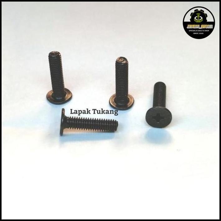 Baut Hitam Cm M2.5X12 D6 Baut M2.5X12X6 Thin Head Flat M2.5 Diskon
