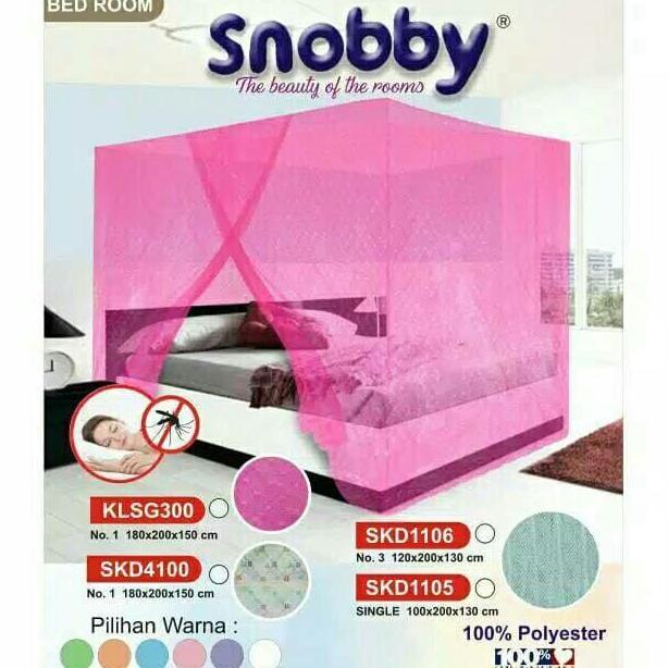 HEVANIMAYAS665 - SNOBBY KELAMBU TILE SINGLE SNOWBAY 120X200X130 CM JARING KAIN HALUS TEBAL ANTI NYAM