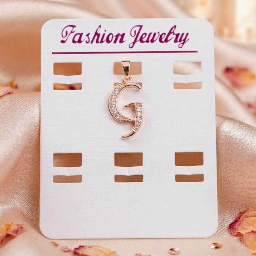 Liontin Permata Lencana Huruf G Accessories Perhiasan Warna Emas Wanita