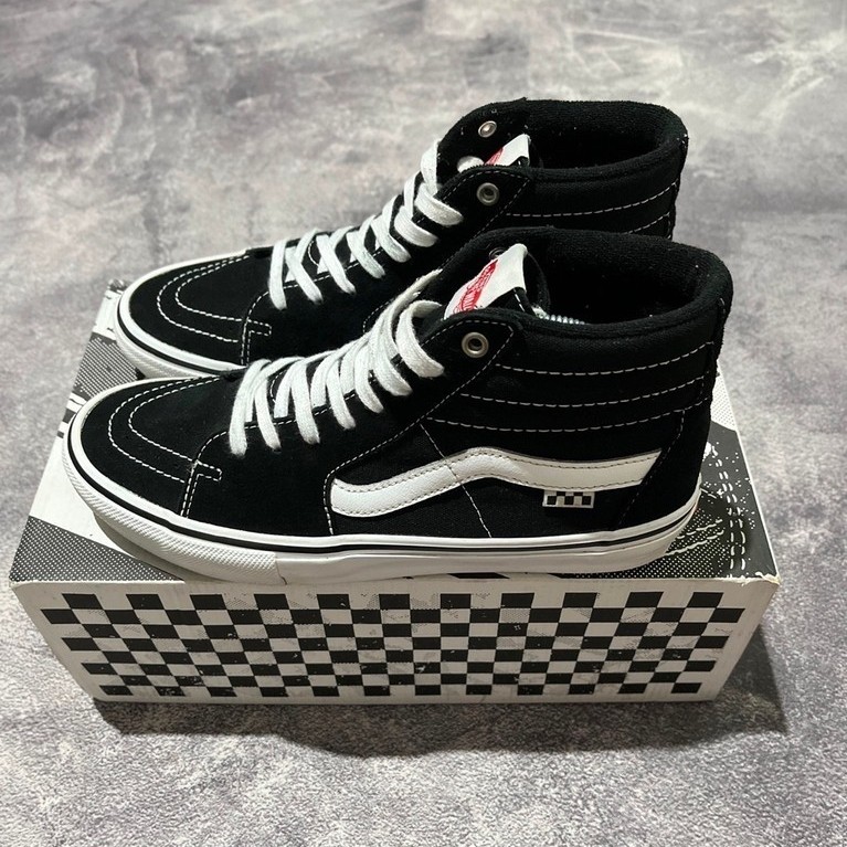 Vans Skate SK8 Hi Black White Original Resmi