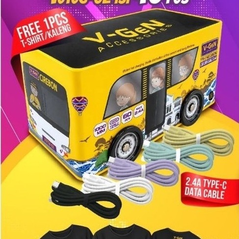 Kabel Data Fast Charging Type C V-GeN VCTC6-02 1 KALENG 40PCS FREE KAOS