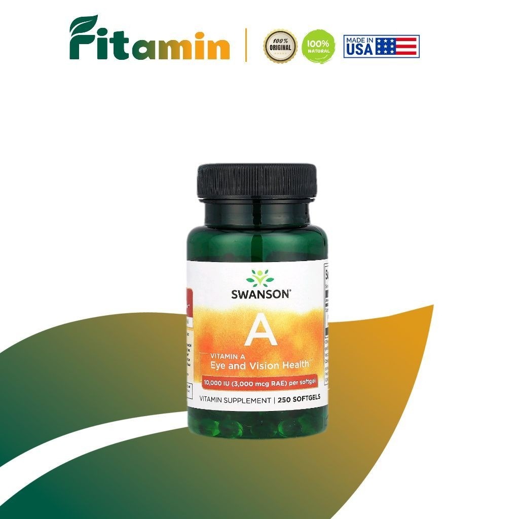 Swanson Vitamin A 10.000 IU (3000mcg RAE),  250 Softgels ORI 100% USA