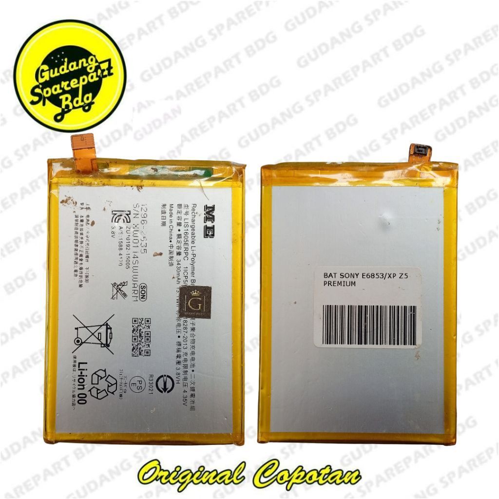 Baterai Baterry Sony Xperia Z5 Premium LIS1605ERPC Second Original Copotan