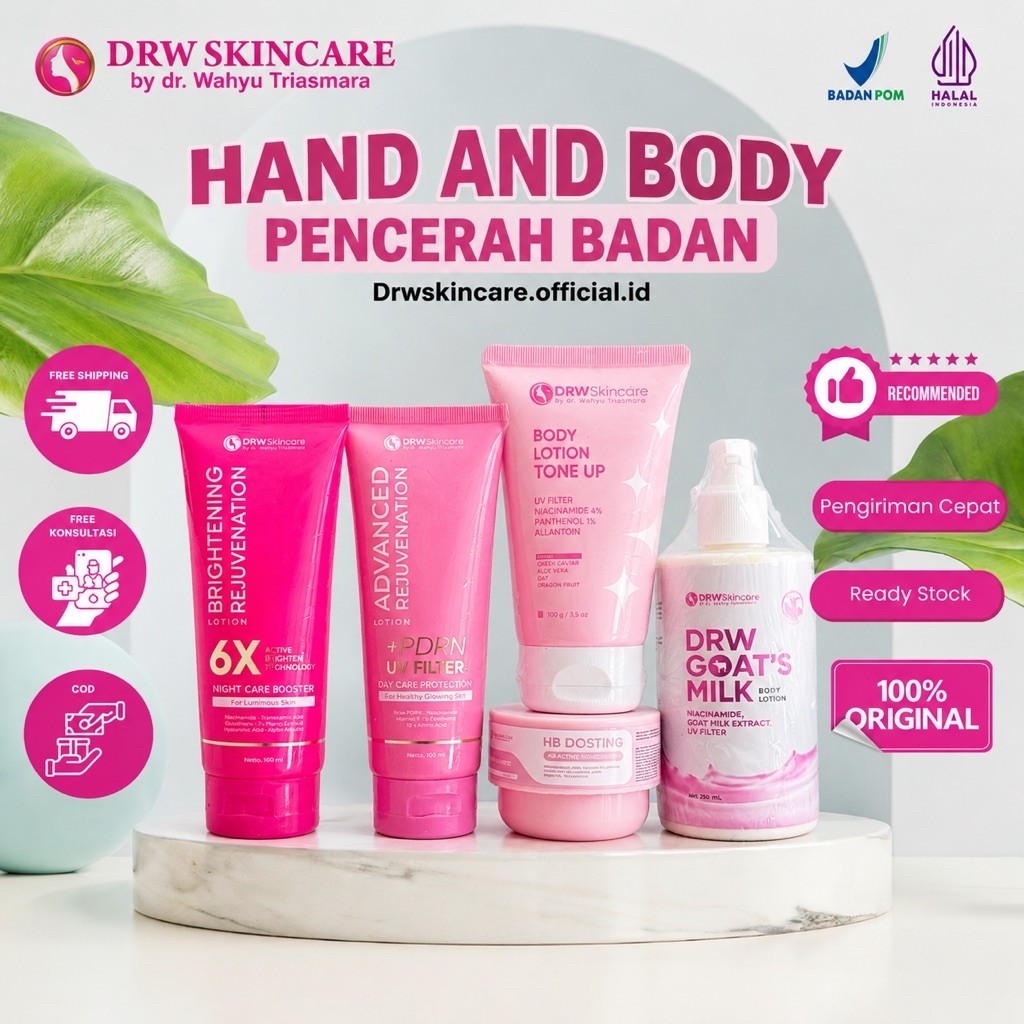 DRW SKINCARE PENCERAH BADAN Lotion Rejuvenation ,Kojic Milk,Body lotion Milk,Body Scrub Milk