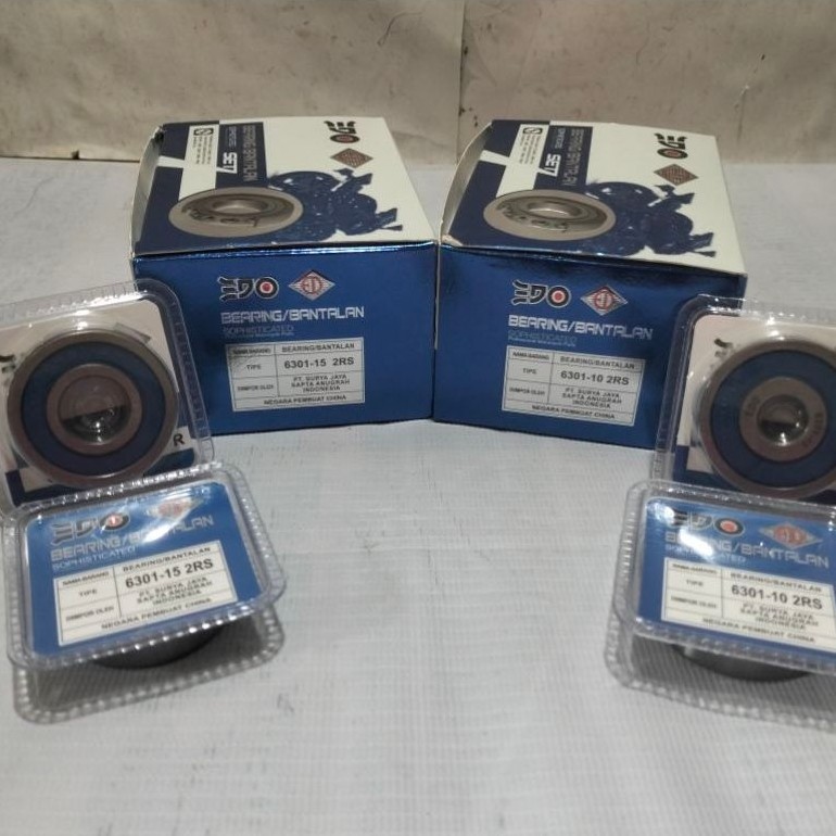 Bearing 6301-10 2RS ukuran 10x37x12mm dan 6301-15 2RS ukuran 15x37x12mm MERK EDO