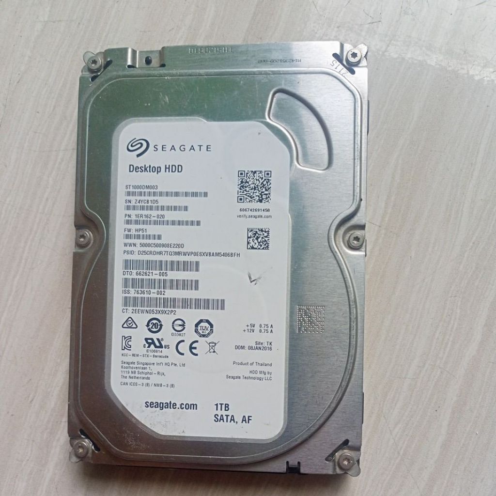 hardisk PC 1TB rusak