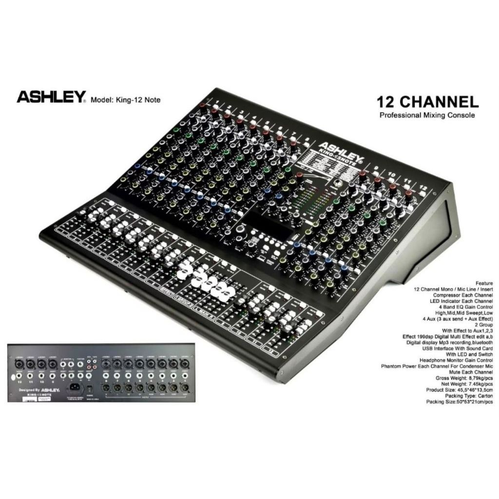 MIXER ASHLEY 12 CHANNEL EFEK ALESIS ASHLEY KING12NOTE KING 12NOTE KING-12NOTE ORIGINAL BERGARANSI RE