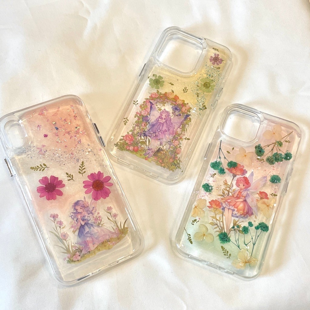 [READY STOCK] CASING HP FAIRY THEME  PHONECASE BUNGA KERING IPHONE SAMSUNG MIX STICKER BUNGA ASLI