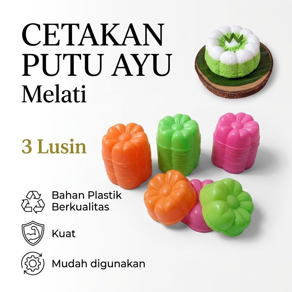 Cetakan Kue Putu Ayu Melati 3 Lusin||Cetakan Bolu/Putu/Jelly.