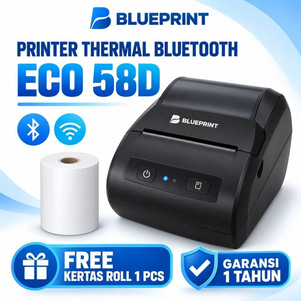 Blueprint Printer Thermal Bluetooth ECO 58D Printer Kasir