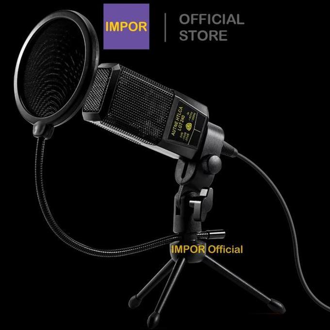 IMPOR Microphone Condenser Mic Live HP Smartphone PC Komputer Karaoke