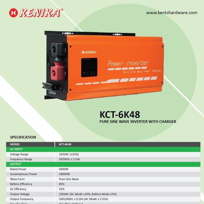 TERMURAH - KENIKA UPS SOLAR POWER INVERTER PURE SINE WAVE 6000W-48V DC [KCT-6K48]