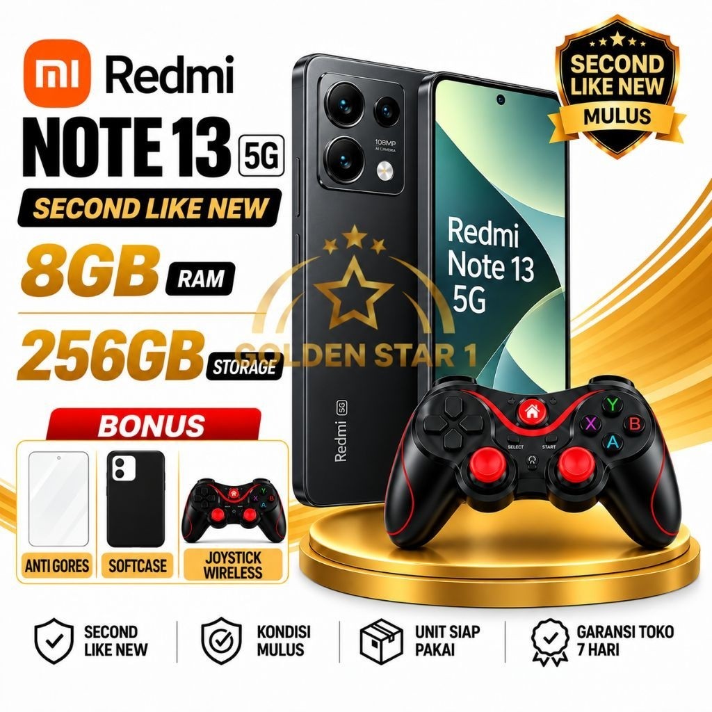 Redmi Note 13 5G 8/256GB Bekas Like New Full Fungsi Bonus Anti Gores dan Softcase