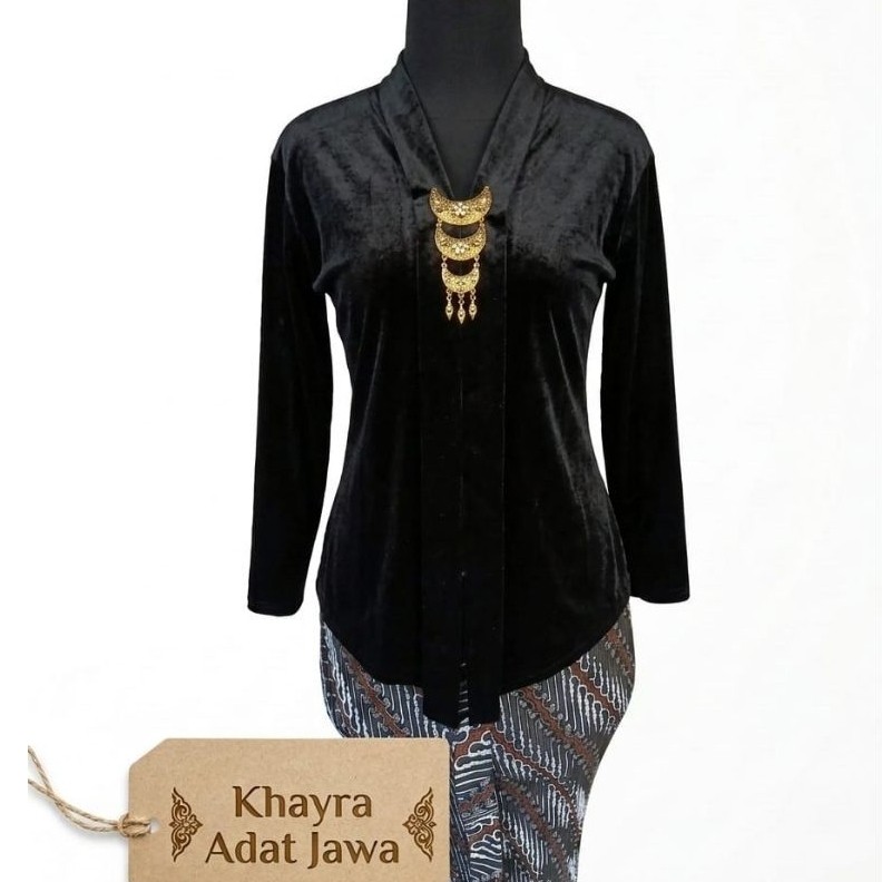 SET KEBAYA BELUDRU KARTINI KOMBINASI BATIK PAARANG HITAM