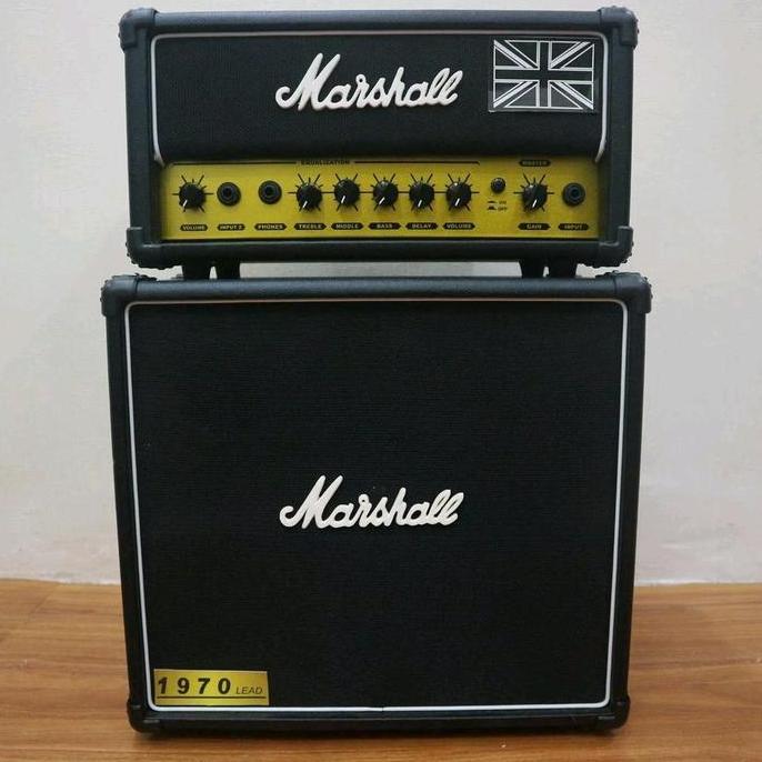 Ampli Gitar Marshal 7" 3 input head kabinet, ada input Gitar, Mic dan Aux