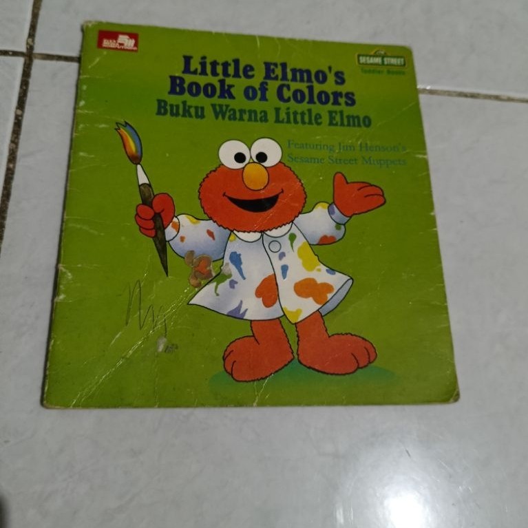 buku cerita anak bilingual sesame street toddles books little elmo's book of colors : buku warna lit