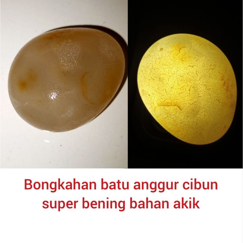 Bongkahan batu anggur cibun super bening bahan akik