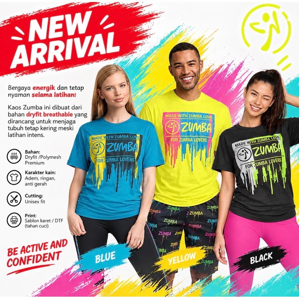 KAOS ZUMBA WEAR MADE WITH LOVE