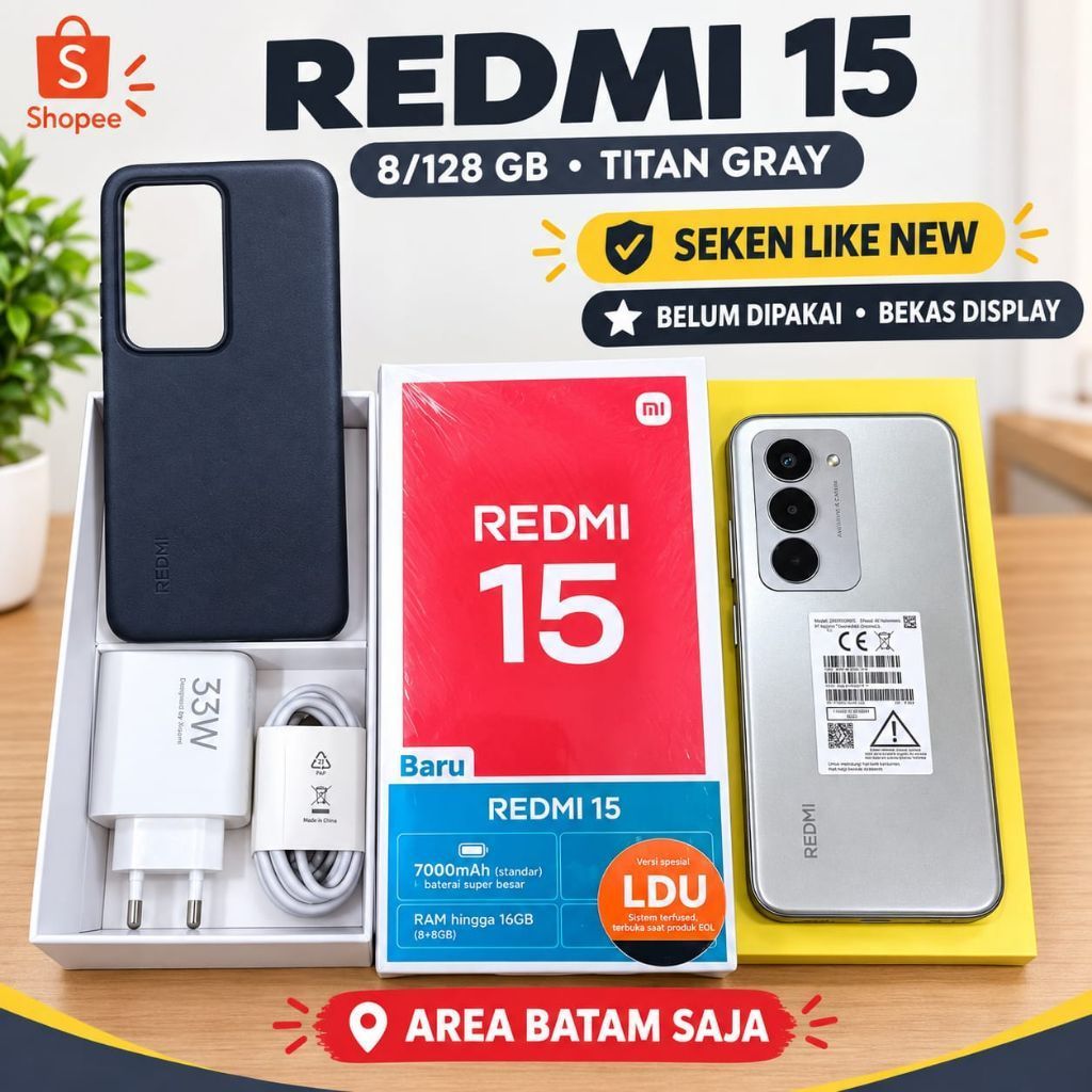 XIAOMI REDMI 15 8/128 TITAN GRAY [ SEKEN ] - BATAM
