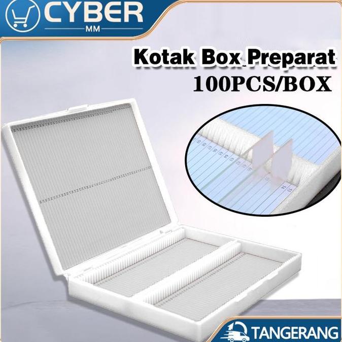 100 BOX SLIDE PREPARAT GLASS SLIDE MICROSCOPE SLIDE BOX KOTAK PREPARAT PROMO