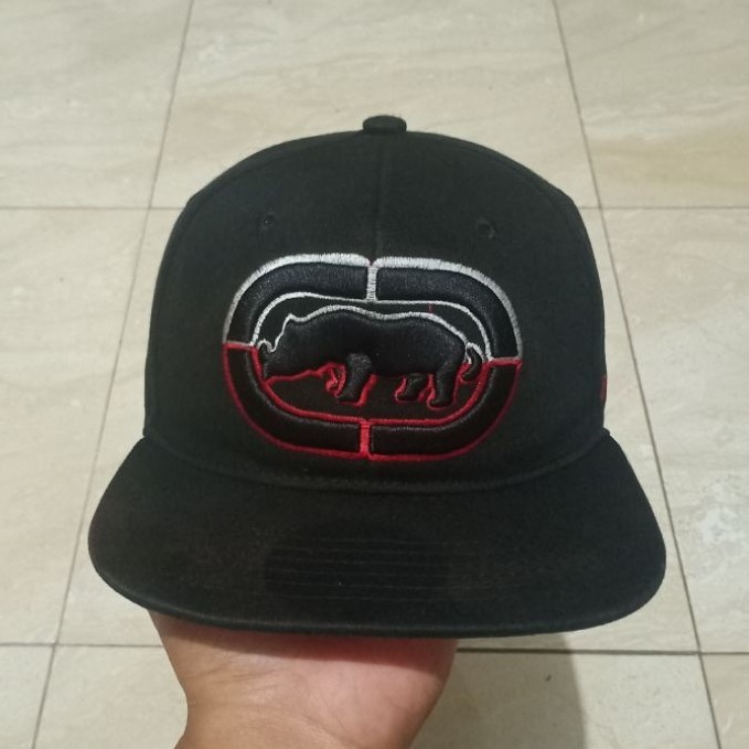 Topi Ecko Unltd Big logo Rhino Black adjustable strap snapback Original