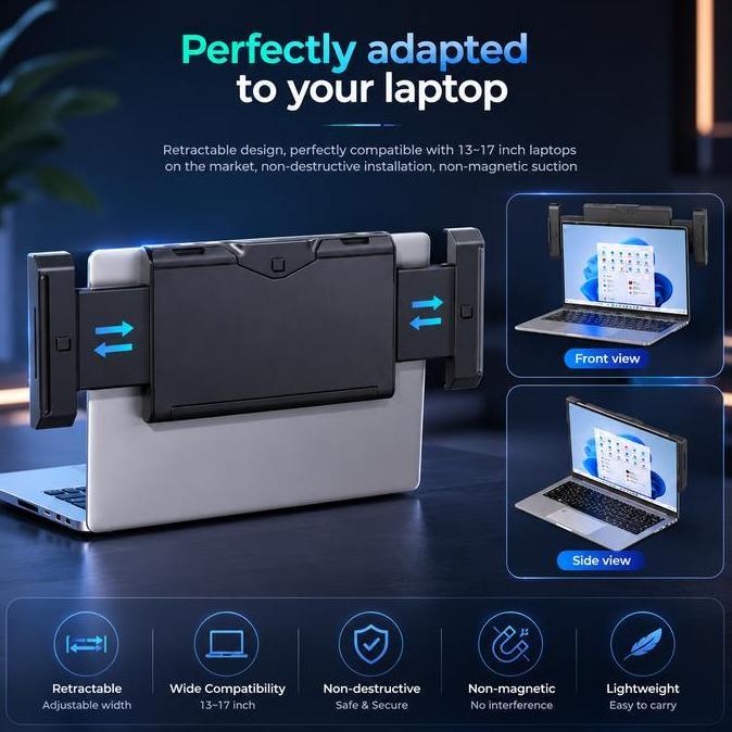 Triple Portable Monitor Triple Laptop Screen Extender Dual 13.3inch 1080P LCD monitors portable Tri 