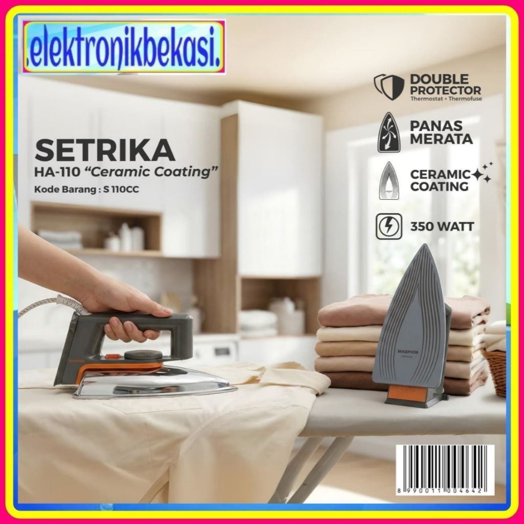 SETRIKA MASPION HA 110 / MASPION SETRIKA LISTRIK HA 110 CERAMIC