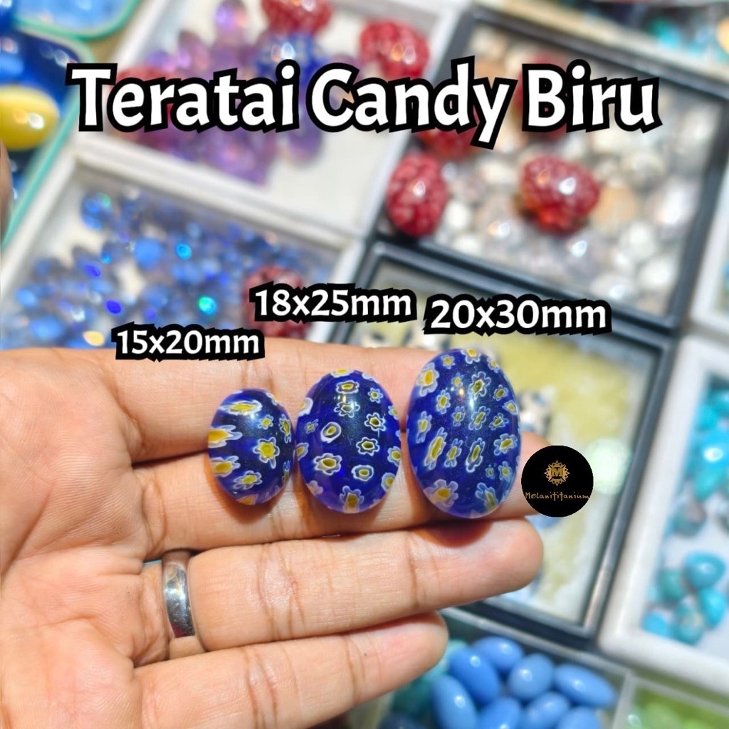 [HANYA BATU] Batu Teratai Candy Biru Obsidian