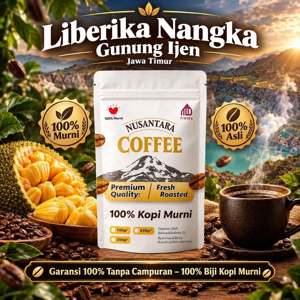 125 Gram Khas Gunung Ijen - Kopi Liberika Nangka Grade A Super - Kopi Nangka Petik Merah - Roast Bea